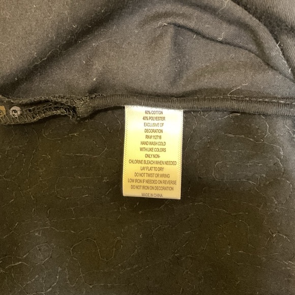 Quacker Factory Black Sequin Hoodie Size Large - Picture 9 of 9